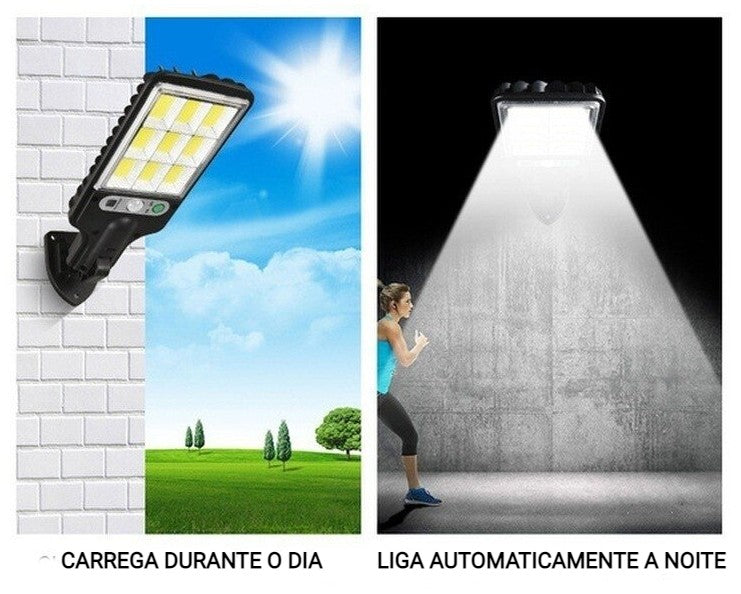 Luz Solar LED 2500W - Impermeável c/ Controle Remoto