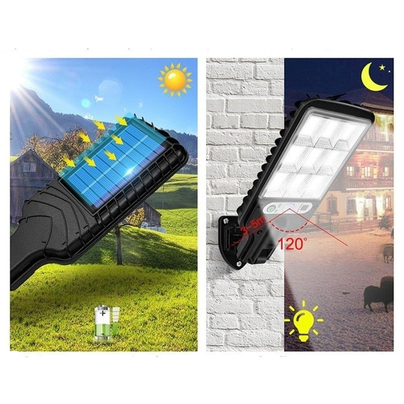 Luz Solar LED 2500W - Impermeável c/ Controle Remoto