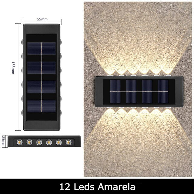 Lâmpada de Parede Solar em LED