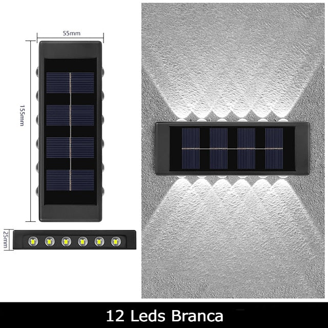 Lâmpada de Parede Solar em LED